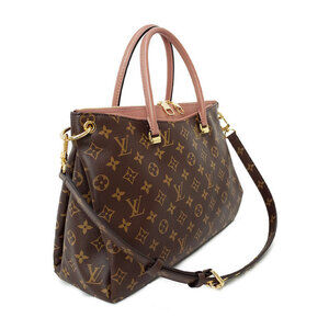 Louis Vuitton Pallas Brown Monogram Bag Leather